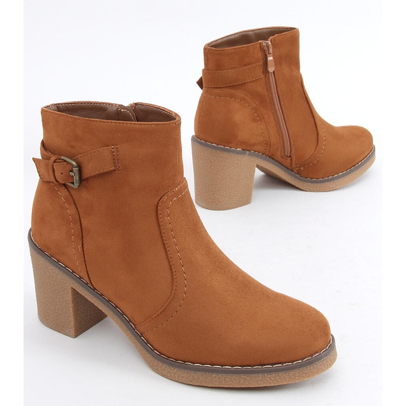 Boots on rubber heel Retta Camel brown 1