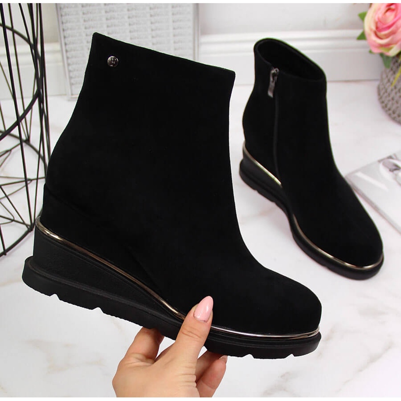 Black Black Filippo women's warm wedge boots 2