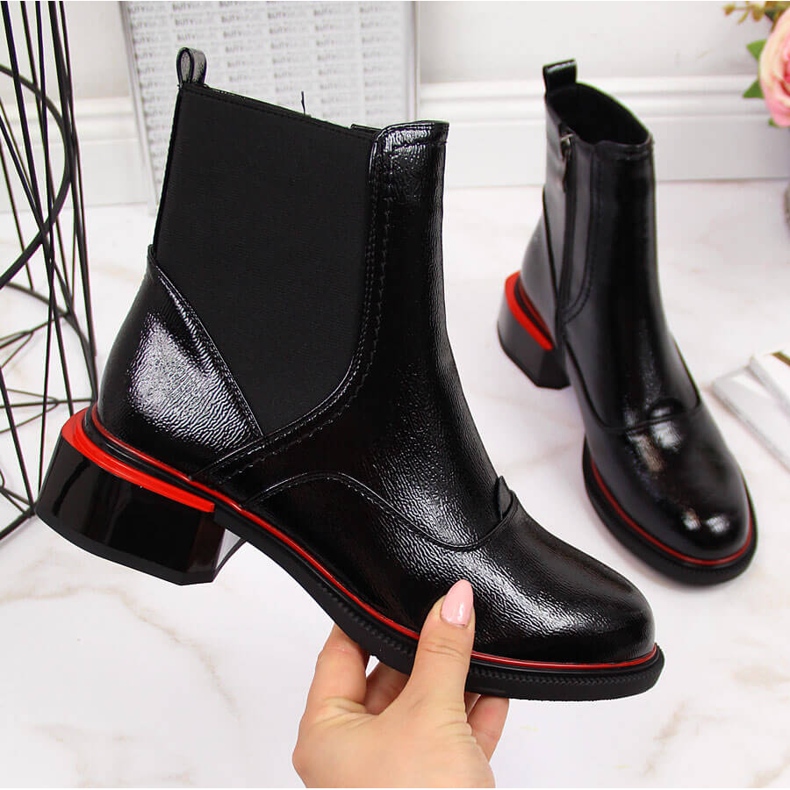 Women's black patent leather Jodhpur boots Filippo 2