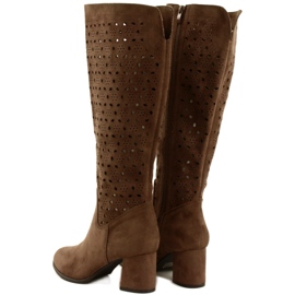 M.Daszyński Openwork boots on a brown post SA156-10 3