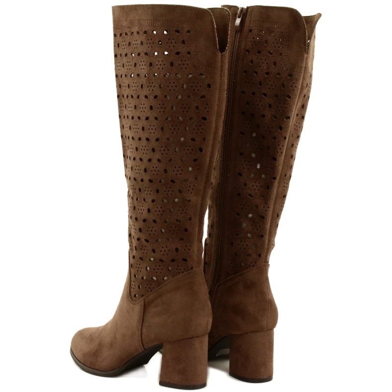 M.Daszyński Openwork boots on a brown post SA156-10 3