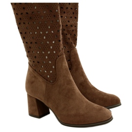 M.Daszyński Openwork boots on a brown post SA156-10 4