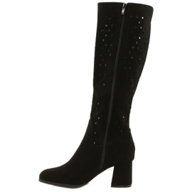 M.Daszyński Openwork Boots On A Bar Black SA156-10 1