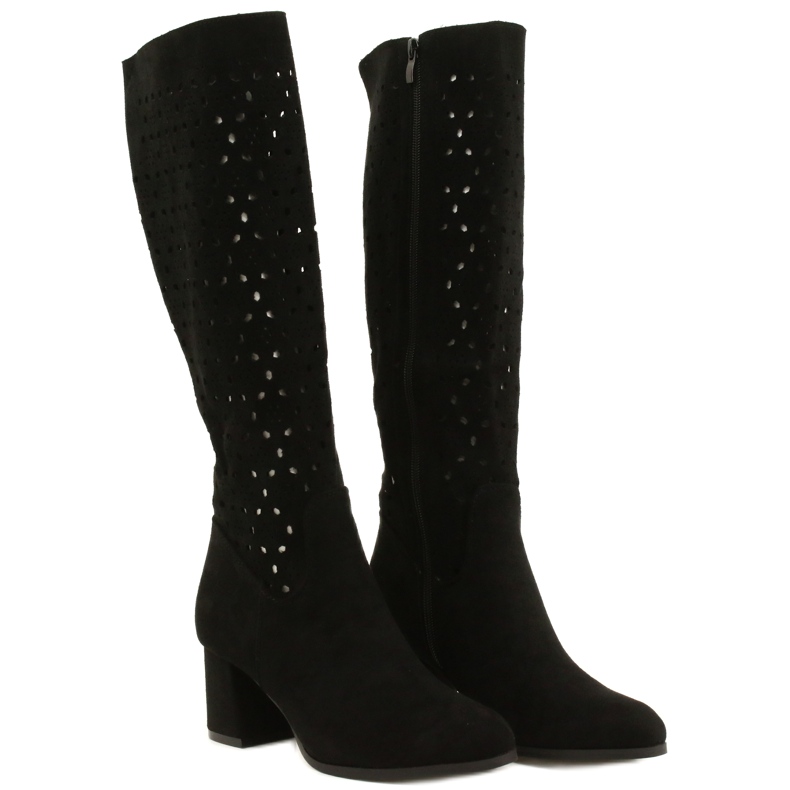 M.Daszyński Openwork Boots On A Bar Black SA156-10 2