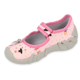 Befado children's slippers 109P248 pink with a bow 1