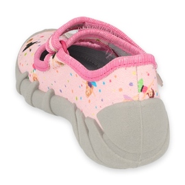 Befado children's slippers 109P248 pink with a bow 2