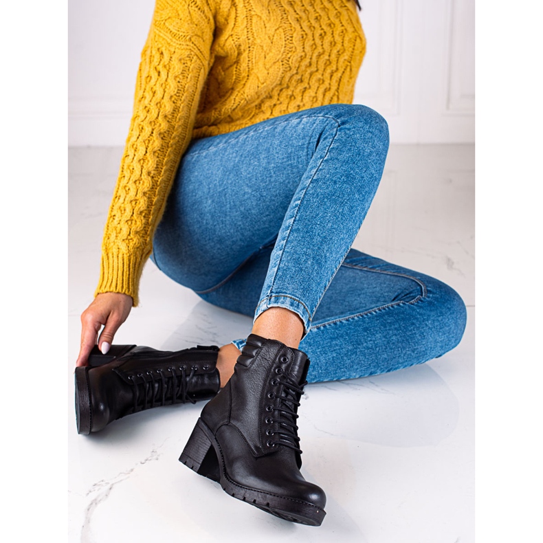 T.Sokolski Black Sokolski Dasmkie leather boots on the post 1 T.Sokolski Black Sokolski Dasmkie leather boots on the post 1