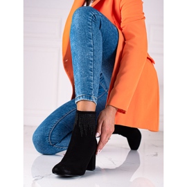 T.Sokolski Women's suede boots on the Sokolski post black 1