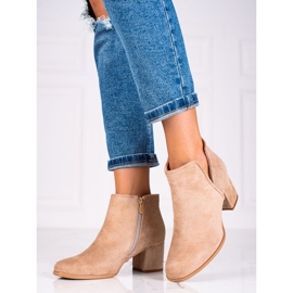 Beige Shelovet women's boots with a cut-out 1 Beige Shelovet women's boots with a cut-out 1