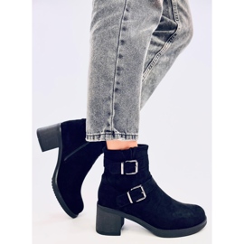 Teoo Black wide heel boots 2