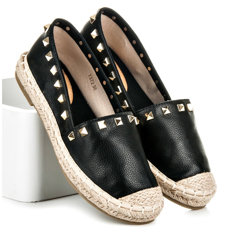 Espadrilles with studs black 1