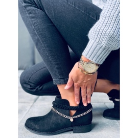 Cut-out boots with Cupro Black chain 1