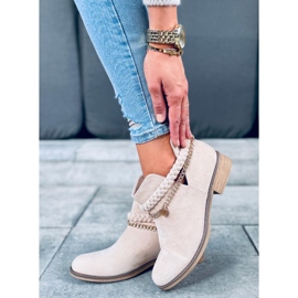 Cut-out boots with Cupro Beige chain 1