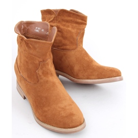 Boots on a hidden Deer Camel wedge heel brown 2