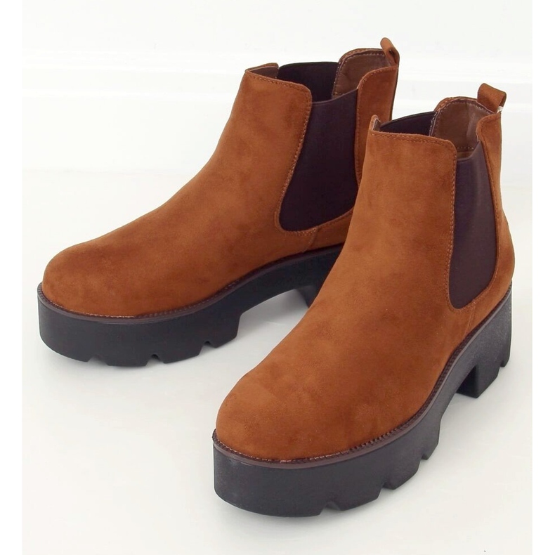 Chelsea boots on a high Samanti Camel sole brown 1