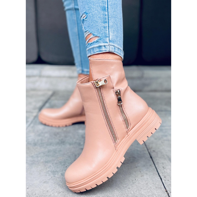 Janine flat women's boots beige 1