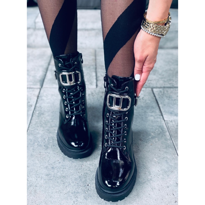 Lacquered boots Mila PATENT (BLACK) 2