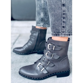 Boots with buckles Punto Gray grey 1