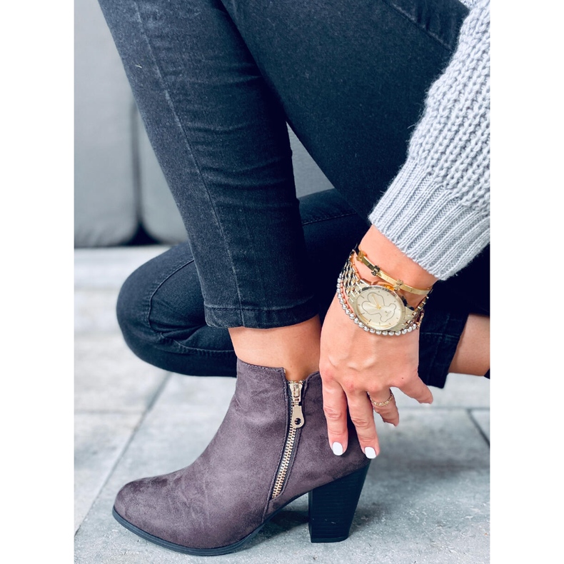 High-heeled suede Antone Gray boots grey 2