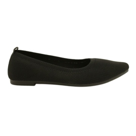 Evento Comfortable Black Knitted Ballet Flats 21BL02-4030 Black 1