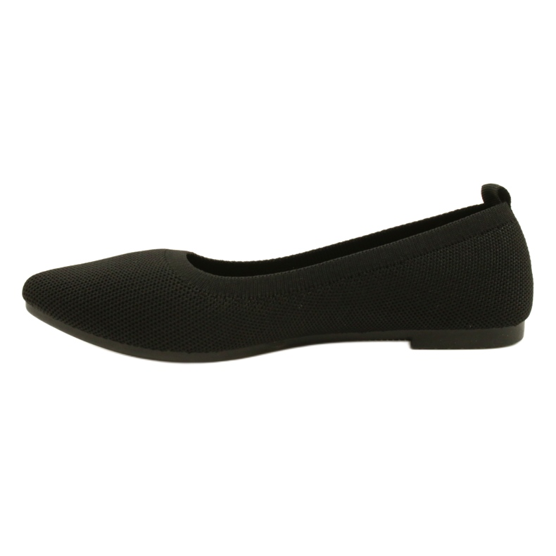 Evento Comfortable Black Knitted Ballet Flats 21BL02-4030 Black 2