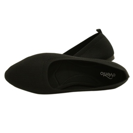 Evento Comfortable Black Knitted Ballet Flats 21BL02-4030 Black 5