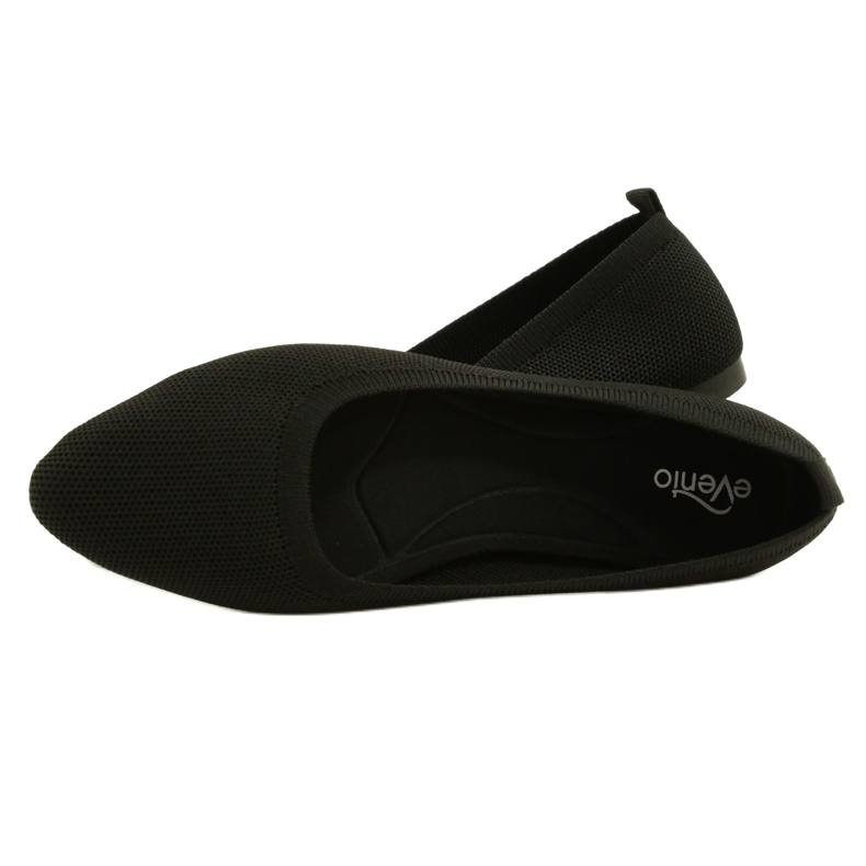 Evento Comfortable Black Knitted Ballet Flats 21BL02-4030 Black 5