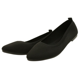 Evento Comfortable Black Knitted Ballet Flats 21BL02-4030 Black 3
