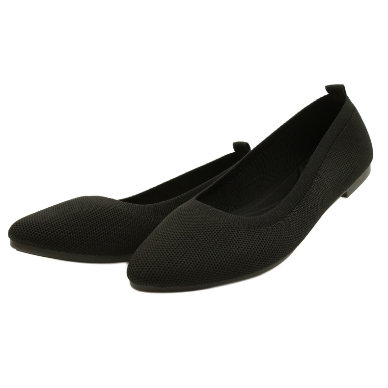 Evento Comfortable Black Knitted Ballet Flats 21BL02-4030 Black 3