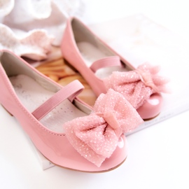 S.Barski Children's Lacquered Ballerinas With A Bow Pink Zolly 2 S.Barski Children's Lacquered Ballerinas With A Bow Pink Zolly 2