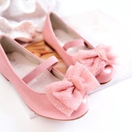 S.Barski Children's Lacquered Ballerinas With A Bow Pink Zolly 2