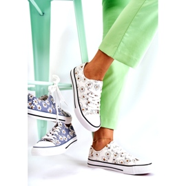 PS1 Women's Low Sneakers With Janey White Flowers 3 PS1 Women's Low Sneakers With Janey White Flowers 3