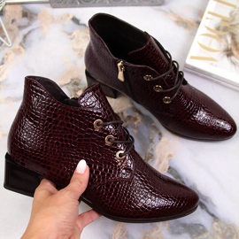 Women's boots patent leather snakeskin Vinceza claret red 1 Women's boots patent leather snakeskin Vinceza claret red 1