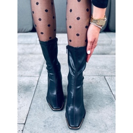 Luna Black high-heeled boots 2