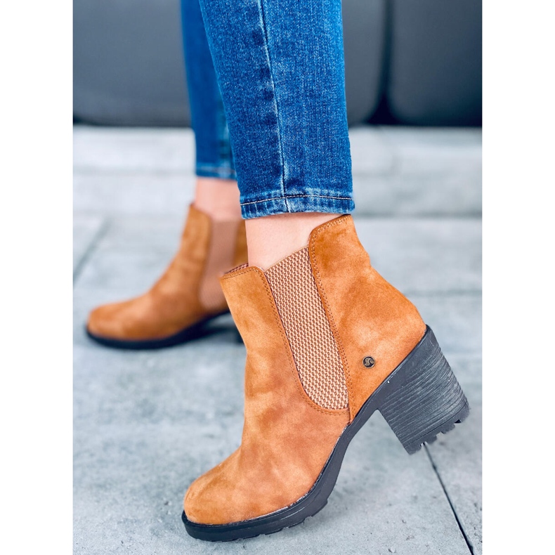 Chelsea boots high heels Balea Camel brown 1