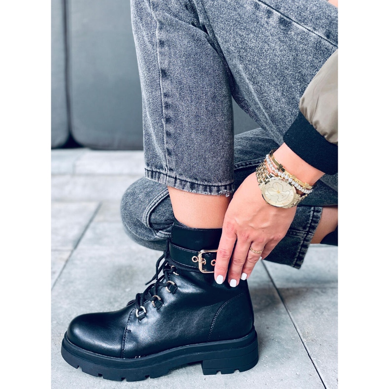 Pomona Black military boots 1