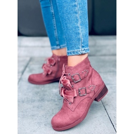 Lace-up boots with Lara Pink bows 1