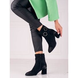 T.Sokolski Sokolski black suede women's boots on a wide post 1