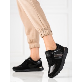 Shelovet laced women's sneakers black 1