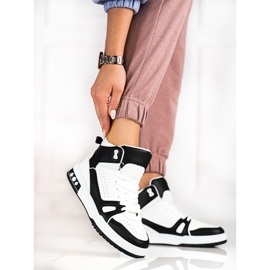 Shelovet high lace-up sneakers black and white 2 Shelovet high lace-up sneakers black and white 2