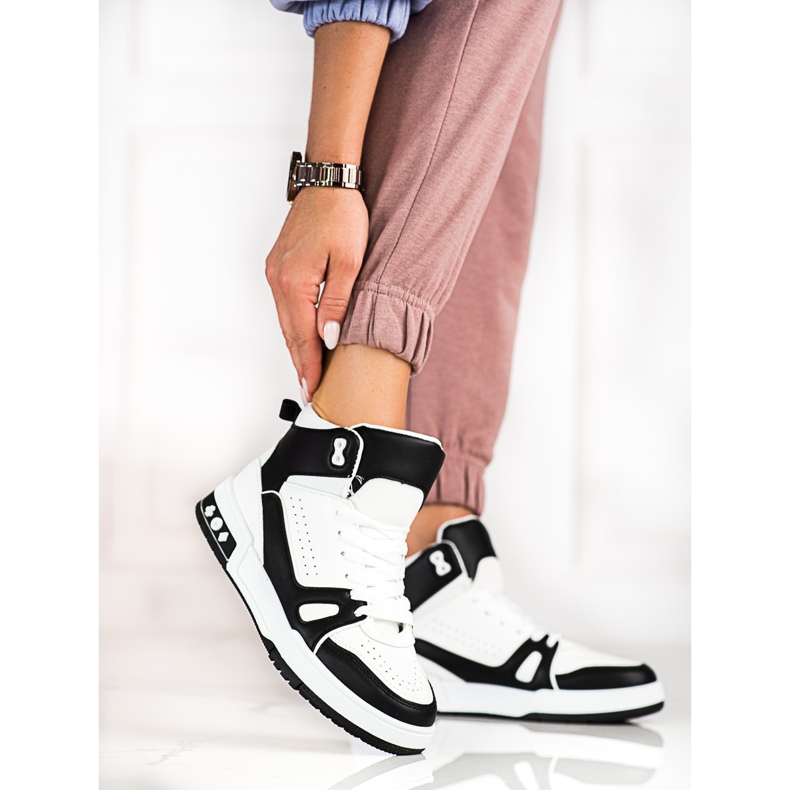Shelovet high lace-up sneakers black and white 2 Shelovet high lace-up sneakers black and white 2