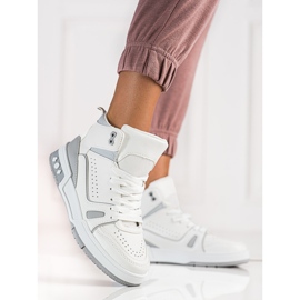 High laced sneakers Shelovet gray and white grey 1 High laced sneakers Shelovet gray and white grey 1