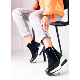 Black sports women's boots on a white wedge Shelovet 2