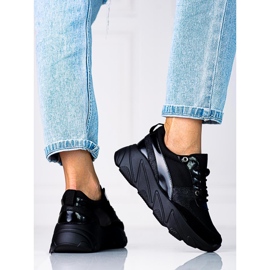 W. Potocki Black Potocki women's sneakers on the platform 1