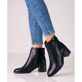 Classic black Shelovet women's boots on a low post 2