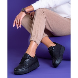 Black women's sports shoes on the Shelovet platform 1 Black women's sports shoes on the Shelovet platform 1
