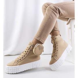 Beige sneakers on the Lambari platform 1