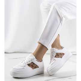 Luzia women's white sneakers brown 1 Luzia women's white sneakers brown 1