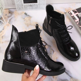Lacquered boots Vinceza W JAN135 black 1