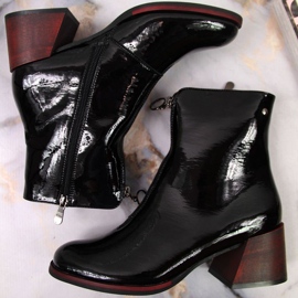 Boots lacquered on the heel Vinceza W JAN137 black 1